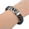 Kirykle Popular punk bracelet chain stainless steel magnet bracelet woven leather jewelry men's bracelet bangles gifts