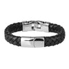 Kirykle Popular punk bracelet chain stainless steel magnet bracelet woven leather jewelry men's bracelet bangles gifts