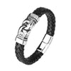 Kirykle Popular punk bracelet chain stainless steel magnet bracelet woven leather jewelry men's bracelet bangles gifts