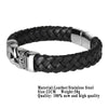 Kirykle Popular punk bracelet chain stainless steel magnet bracelet woven leather jewelry men's bracelet bangles gifts