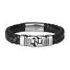 Kirykle Popular punk bracelet chain stainless steel magnet bracelet woven leather jewelry men's bracelet bangles gifts