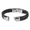 Kirykle Popular punk bracelet chain stainless steel magnet bracelet woven leather jewelry men's bracelet bangles gifts