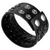 Kirykle Punk Leather Wristbands for Men Bracelets Handmade Wide Cuff Bangle Braided Jewelry Black Brown Adjustable Punk Gifts
