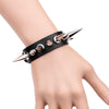 Kirykle Punk Rock Street Snap Punk Metal Rivet Genuine leather Bracelet Wide Leather Spike Bracelet