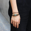 Kirykle Punk Turkish Evil Eye Stainless Steel Bend Multilayer Leather Bracelet Man Woman Charm Flower Jewelry Bangle Bijouterie