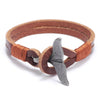 Kirykle Simple Leather Bracelet Cow Skin Leather With Fishtail Zinc Alloy Vintage Clasp Bracelet Charm Form Women Men Jewelr