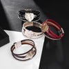 Kirykle Triple Layer Leather Braided Handmade Metal Love Heart Style Magnetic Clasp For Women