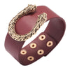Kirykle U-shaped metal leopard head bracelet For Women 2022 Leather Bracelets &amp; Bangles Elegant Wide Bracelet Jewelry
