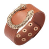 Kirykle U-shaped metal leopard head bracelet For Women 2022 Leather Bracelets &amp; Bangles Elegant Wide Bracelet Jewelry