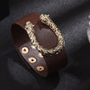 Kirykle U-shaped metal leopard head bracelet For Women 2022 Leather Bracelets &amp; Bangles Elegant Wide Bracelet Jewelry