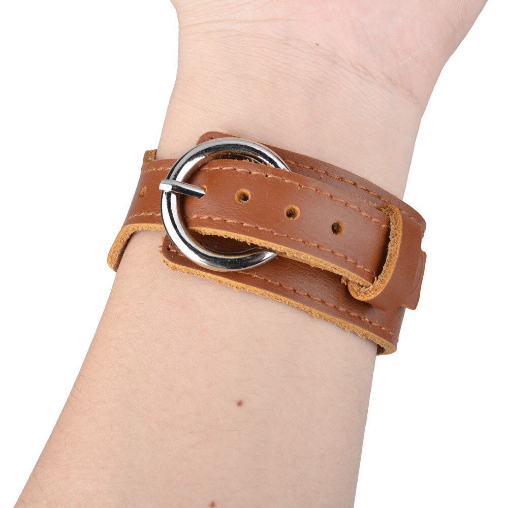 Kirykle Vintage Genuine Wide Cuff Leather Male Bracelet Punk Rock Jewelry Cowhide Leather Bracelet Bangle Men Jewelry Wristbands