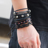 Kirykle Vintage Multiple Charm Bracelets Set For Men Woman Wristbands Leaf Leather Bracelet Bangles 2022 Party Jewelry