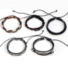 Kirykle Vintage Multiple Charm Bracelets Set For Men Woman Wristbands Leaf Leather Bracelet Bangles 2022 Party Jewelry