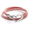 Kirykle Women Simple Bracelet Multiple Layer Leather Bracelet Alloy Love Charms Wrap Bangle 2022 Femme Jewelry