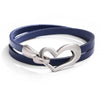 Kirykle Women Simple Bracelet Multiple Layer Leather Bracelet Alloy Love Charms Wrap Bangle 2022 Femme Jewelry