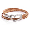 Kirykle Women Simple Bracelet Multiple Layer Leather Bracelet Alloy Love Charms Wrap Bangle 2022 Femme Jewelry
