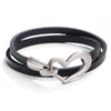 Kirykle Women Simple Bracelet Multiple Layer Leather Bracelet Alloy Love Charms Wrap Bangle 2022 Femme Jewelry