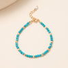 Kirykle Women Turquoise Bracelet Natural Stone Beads Hand Strings Bohemian Style Beach Party Accessory Friendships Jewelry Gift