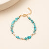 Kirykle Women Turquoise Bracelet Natural Stone Beads Hand Strings Bohemian Style Beach Party Accessory Friendships Jewelry Gift