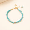 Kirykle Women Turquoise Bracelet Natural Stone Beads Hand Strings Bohemian Style Beach Party Accessory Friendships Jewelry Gift