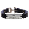 Kirykle anchor Faith Jewelry Accessories "god bless" Letter Cross Bracelets Genuine Leather Strap Rope Wrap Bangle Wrist