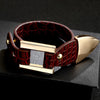 Kirykle's Glamorous Alligator PU Leather Bracelet For Women Geometric Alloy Bracelets Party Jewelry Christmas Gifts