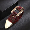 Kirykle's Glamorous Alligator PU Leather Bracelet For Women Geometric Alloy Bracelets Party Jewelry Christmas Gifts