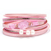 KirykleVintage Stone Crystal Charm Bracelets Bangle For Woman Men Female Handmade Multilayer Leather Wristband Bracele