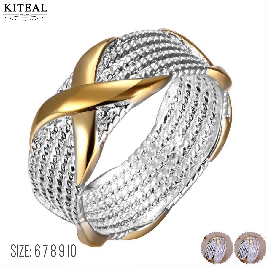 925 fine Fashion jewelry silver plated Ring gold Color Separation r X Silver Jewelry Ring Women Men Gift Finger Rings