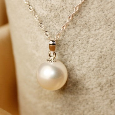Korean Silver Plated fashion jewelry White Black imitation pearl pendants necklaces for women HL0202