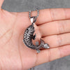 Koi Fish Animal Mens Long Necklaces Pendants Chain Punk Hip Hop for Boy Male Stainless Steel Jewelry Creativity Gift