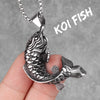 Koi Fish Animal Mens Long Necklaces Pendants Chain Punk Hip Hop for Boy Male Stainless Steel Jewelry Creativity Gift