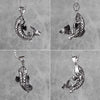 Koi Fish Animal Mens Long Necklaces Pendants Chain Punk Hip Hop for Boy Male Stainless Steel Jewelry Creativity Gift