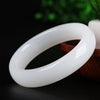 Fine Jewelry 100%Chinese Fashion Fine Beautiful Hand-carved White Jade Bangle Bracelet 60mm