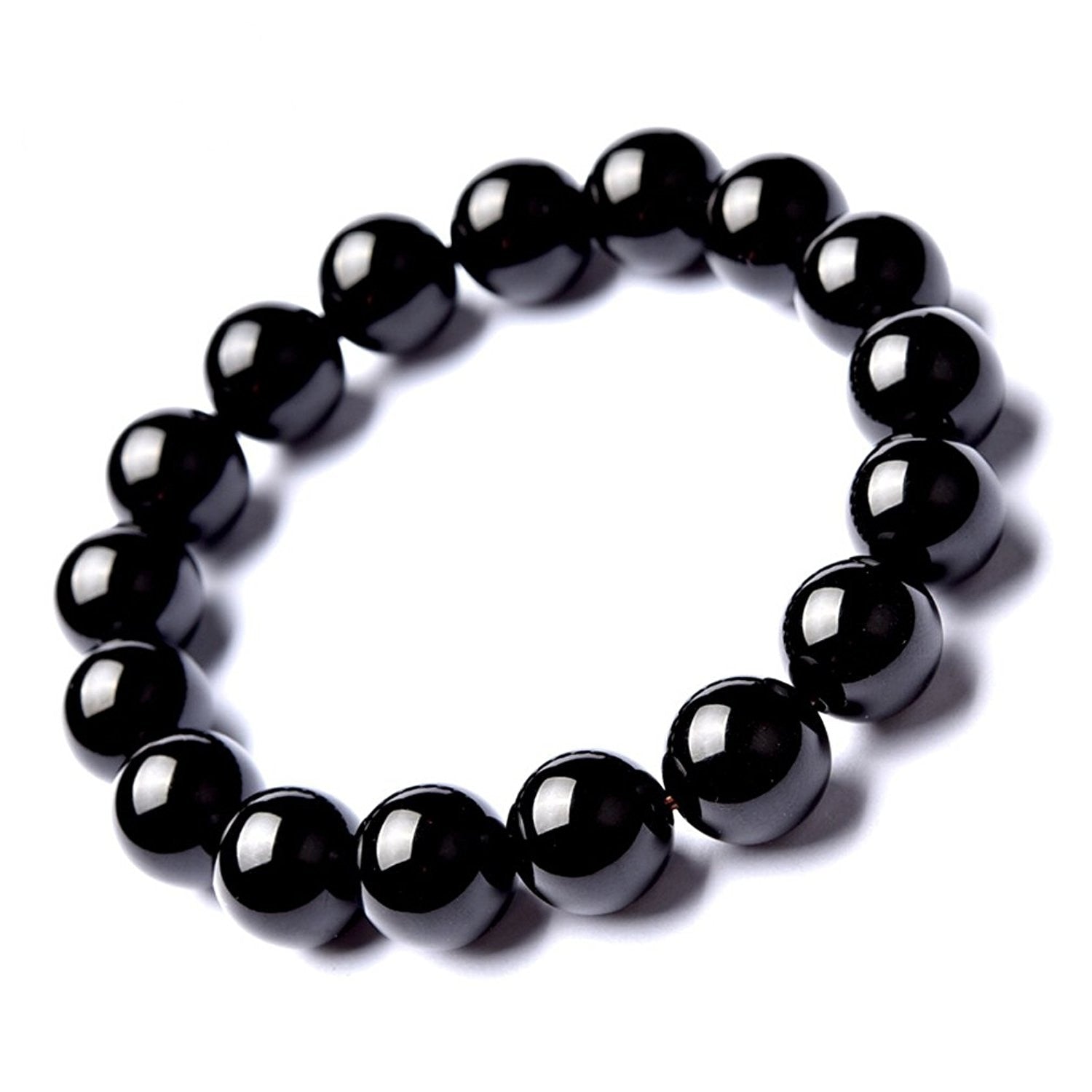 Fine Jewelry 100% Pure Natural Obsidian 10mm Female Beauty Women Beads Bracelet