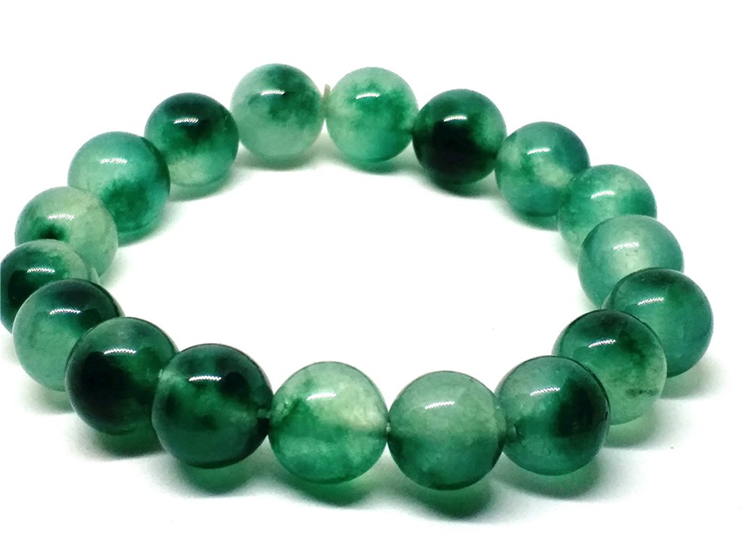 Fine Jewelry 10MM Natural Ice Blue Flower Jade Women Jewelry Bracelet