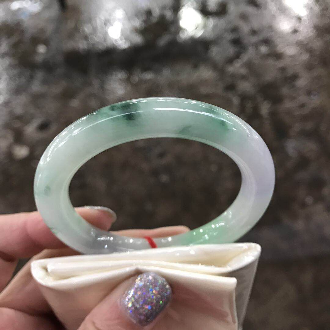 Fine Jewelry 52.5mm Certified (Grade A) 100% Natural Lavender Jadeite JADE Bracelet Bangle