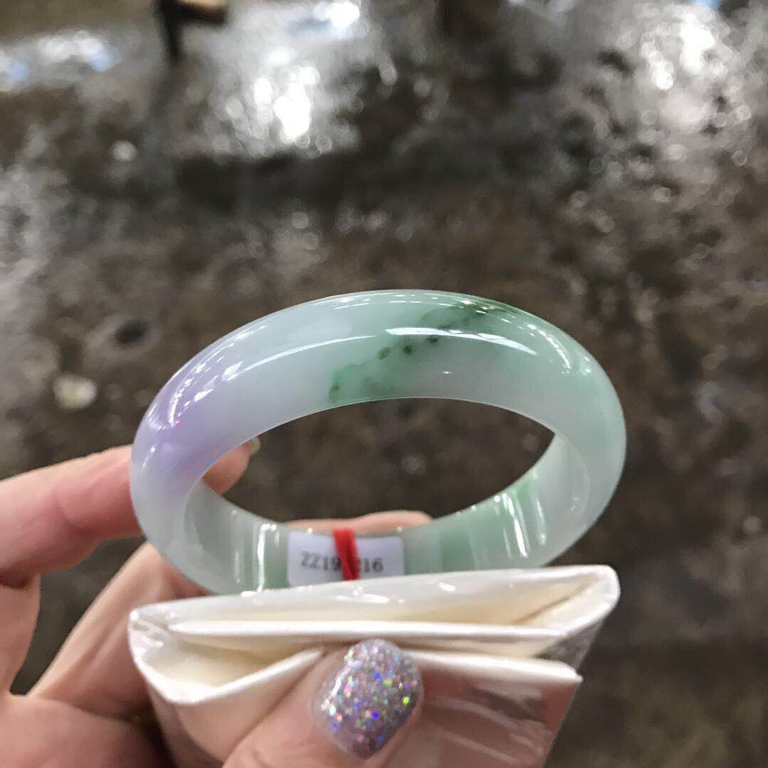 Fine Jewelry 54.5mm Certified (Grade A) 100% Natural Lavender Jadeite JADE Bracelet Bangle