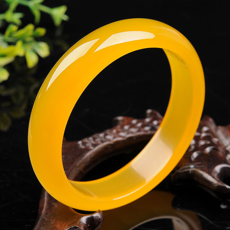 Fine Jewelry 58-62mm Chinese Natural Beautiful Emerald Yellow Nephrite Jade Bangle Bracelet