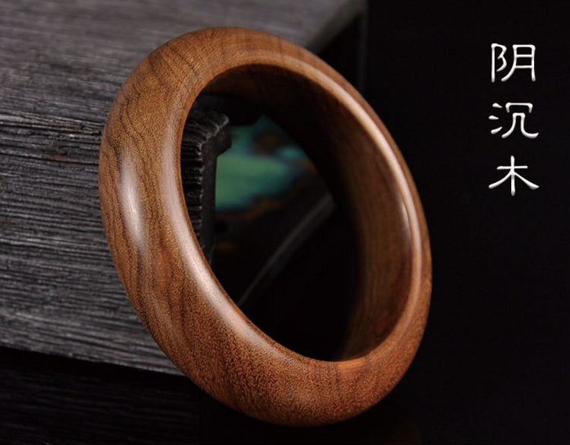 Fine Jewelry 60mm High Grade Wood Bracelet, Natural Dark Wood Hand-carved Bracelet