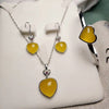 Fine Jewelry 925 Silver Inlaid Natural Red Jade Gemstone Pendant Necklace Ring Bracelet Earring Set Gifts