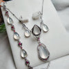 Fine Jewelry 925 Silver Inlaid Natural Red Jade Gemstone Pendant Necklace Ring Bracelet Earring Set Gifts