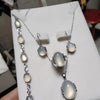 Fine Jewelry 925 Silver Inlaid Natural Red Jade Gemstone Pendant Necklace Ring Bracelet Earring Set Gifts