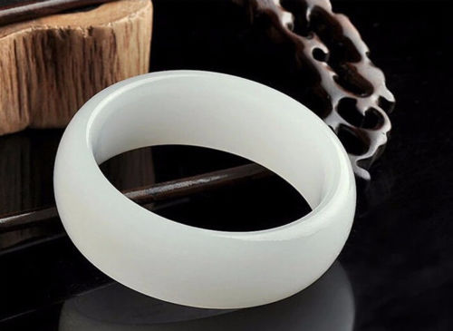 Fine Jewelry Beautiful China Real Natural White Jade Hand Polished Jade Bracelet