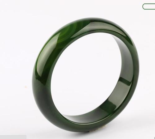 Fine Jewelry Beautiful Natural Dark Green Ice Chalcedony Manually Polish Bracelet