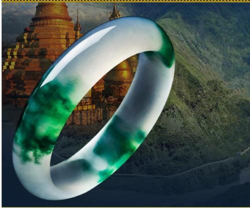 Fine Jewelry Certified Natural Beautiful White Green Jade Bangle Bracelet Handmade