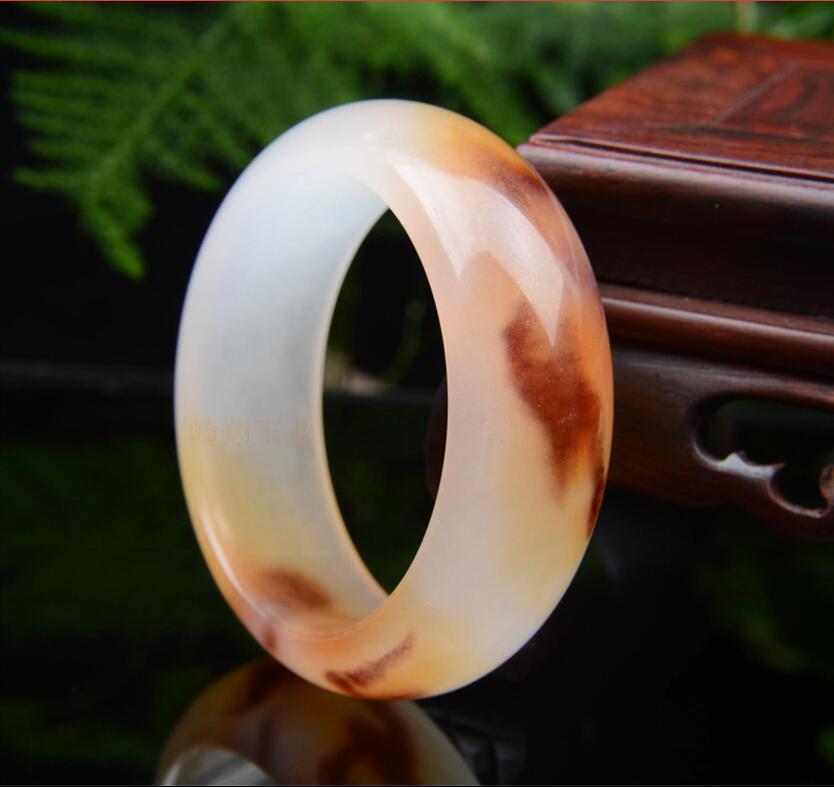 Fine Jewelry China's Unique Fashion Beautiful Yellow and White, Jade Bangle Bracelet