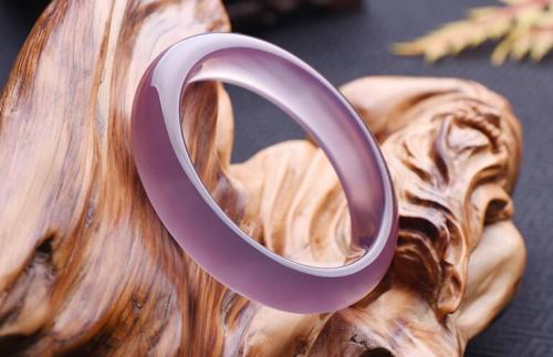 Fine Jewelry Chinese Beautiful Natural Lavender Purple Jade Gems Bangle Bracelet