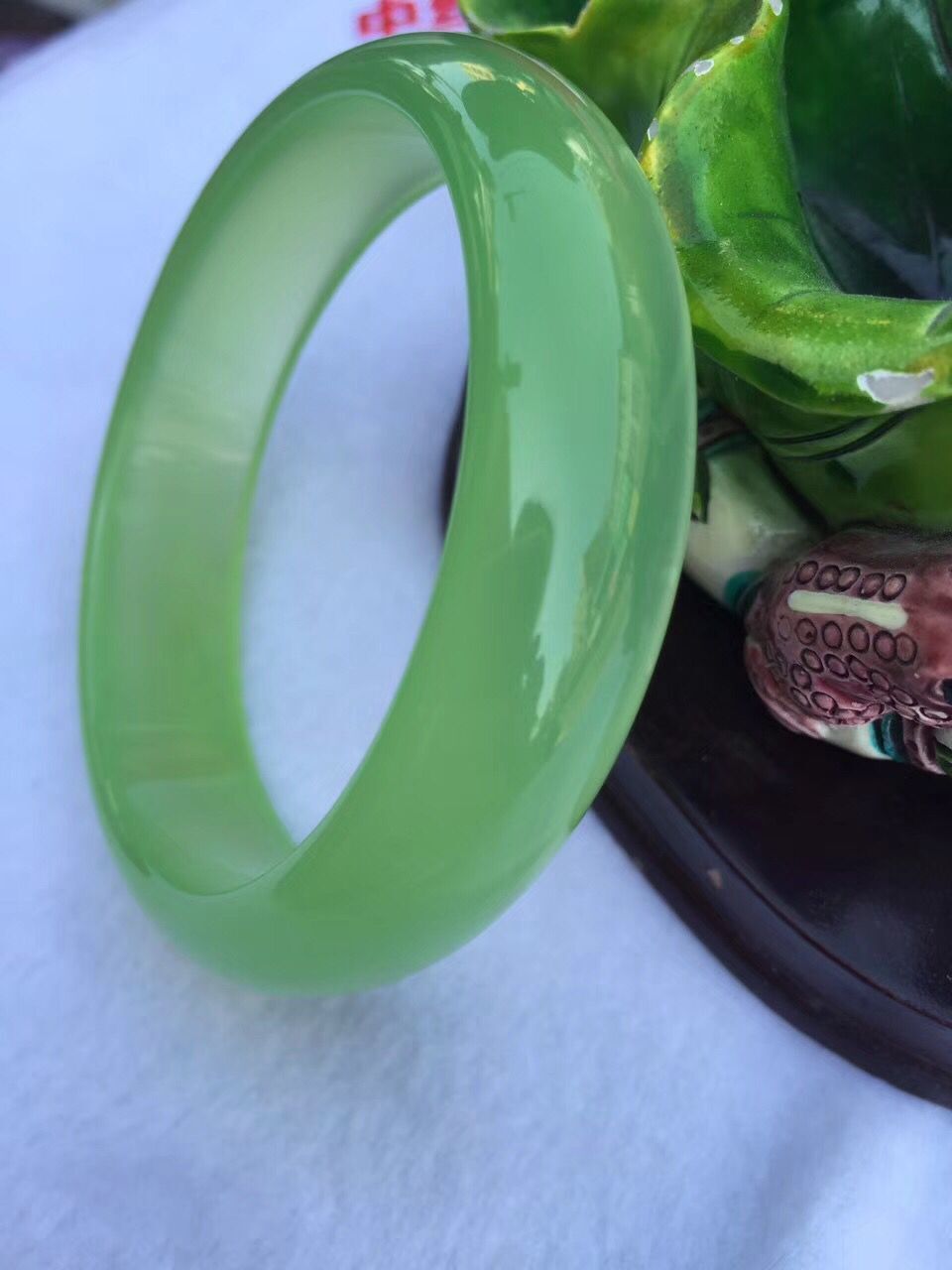 Fine Jewelry Chinese Natural Beautiful Green Agate Jade Bangle Bracelet Handmade 56mm-62mm