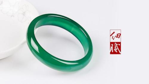 Fine Jewelry Chinese Natural Beautiful Green Agate Jade Bangle Bracelet Handmade